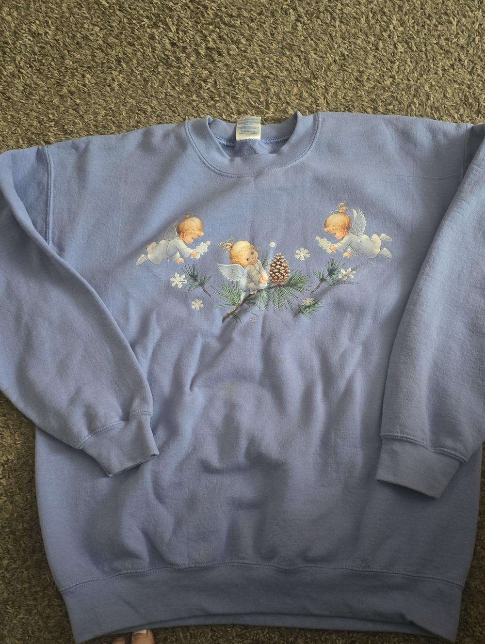 Gildan Light Blue Heavy Blend Sweatshirt with Glitter Nail Accent